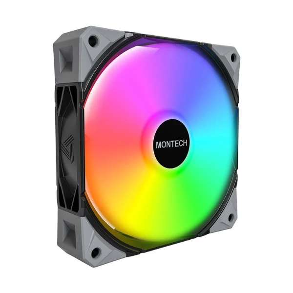 Fan Cooler Montech E28 ARGB Fluid Dynamic Bearing 120mm - Negro - ARGB - 3 Pack