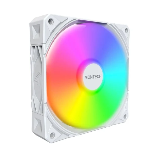 Fan Cooler Montech E28 ARGB Fluid Dynamic Bearing 120mm - Blanco - ARGB - 3 Pack