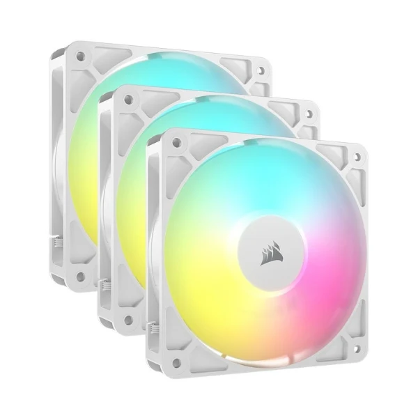 Fan Cooler Corsair RS120 ARGB Magnetic Dome 120mm - Blanco - ARGB - 3 Pack