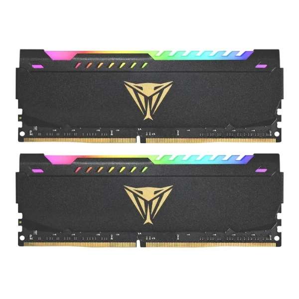 Memoria RAM Patriot Viper Steel RGB 32GB (2 x 16GB) DDR4-3200 PC4-25600 CL16 Dual Channel Desktop Memory Kit PVSR432G320C6K - Black