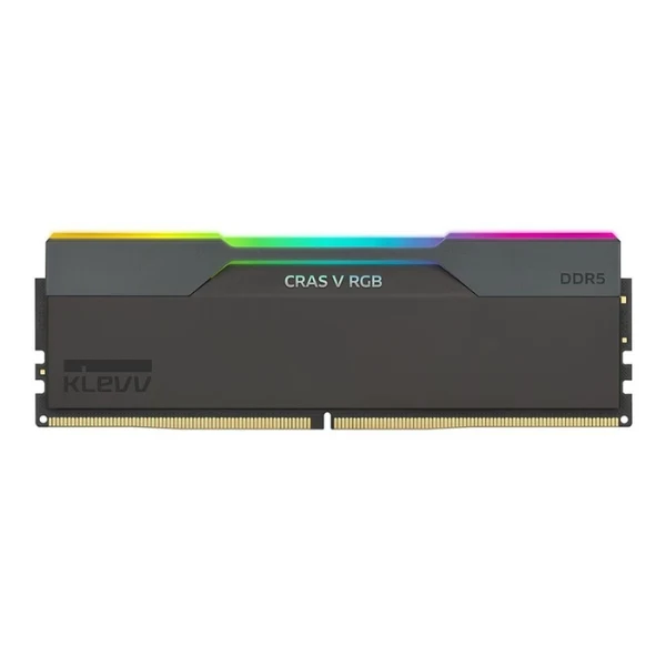 Memoria RAM KLEVV CRAS V RGB 32GB (2 x 16GB) DDR5-6000 PC5-48000 CL30 Dual Channel Desktop Memory Kit 5AGU880-60A300G - Obsidian Black