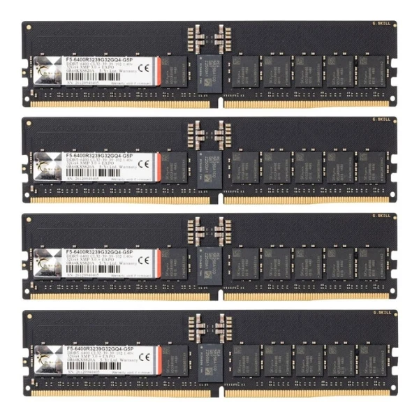 Memoria RAM G.Skill G5P 128GB (4 x 32GB) DDR5-5600 PC5-44800 CL28 Quad Channel ECC Registered - F5-5600R2834F32GQ4-G5P - Black