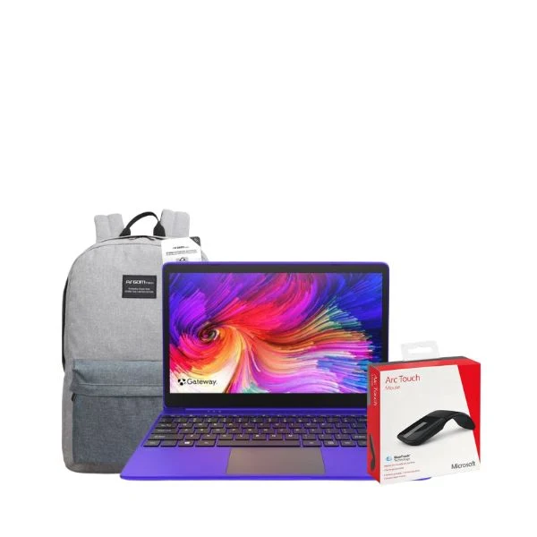 Laptop Gateway GWTN141-3PR Intel Core i3-1005G1 - 4 GB RAM - 256 GB SSD - 14.1" Intel HD Graphics - Morado + Mouse Microsoft Arc + Bolso Argom Start 14"