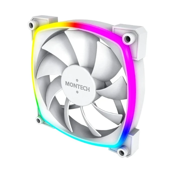 Fan Cooler Montech AX120 Hydro Dynamic Bearing 120mm - Blanco - ARGB