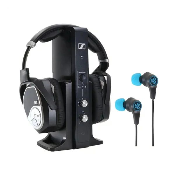 Audífonos Sennheiser RS 195 Sistema de Audífonos Inalámbricos Digitales para TV y Earbuds - Negro