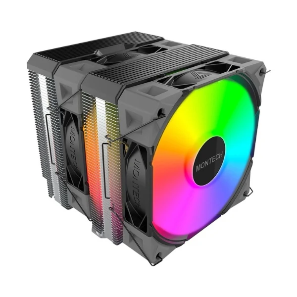 CPU Cooler Montech NX600 ARGB Tower - ARGB - 85.09 CFM - 34.17 dBA - Negro