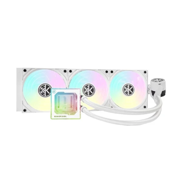 Enfriador Líquido KingCool Pure Flow ARGB 360mm All in One – Blanco