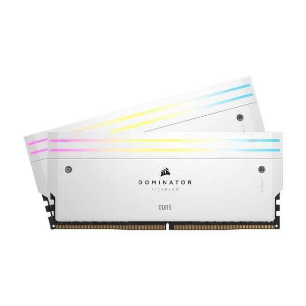 Memoria RAM Corsair Dominator Titanium RGB 32GB (2x16GB) DDR5 6400MHz PC5-51200 CL32 Dual Channel – Para PC (White)
