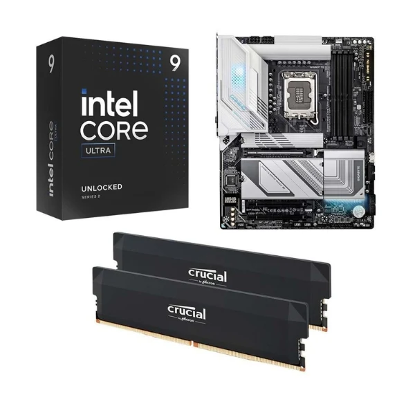 Kit para PC: Procesador Intel Core Ultra 9 285K 24 Núcleos 3.7GHz 36MB Cache + Tarjeta Madre GIGABYTE Z890 Gaming X WiFi7 Socket LGA1851 DDR5 ATX + Memoria RAM 32 GB DDR5