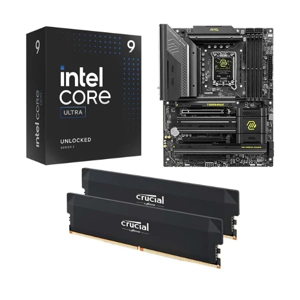 Kit para PC: Procesador Intel Core Ultra 9 285K 24 Núcleos 3.7GHz 36MB Cache + Tarjeta Madre MSI Z890 MAG Tomahawk WiFi Socket LGA1851 DDR5 ATX + Memoria RAM 32 GB DDR5