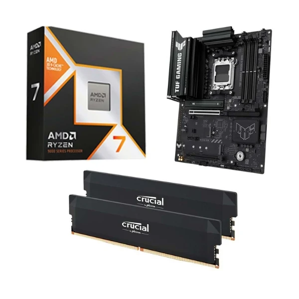 Kit para PC: Procesador AMD Ryzen 7 9800X3D 8 Núcleos 4.7GHz 96MB Cache + Tarjeta Madre ASUS B650E-E TUF Gaming WiFi Socket AM5 DDR5 ATX + Memoria RAM 32 GB DDR5