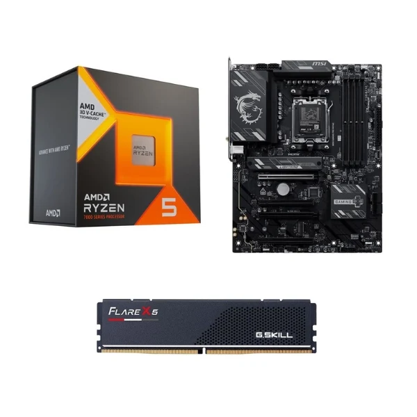 Kit para PC: Procesador AMD Ryzen 5 7600X3D 6 Núcleos 4.1GHz 96MB Cache + Tarjeta Madre MSI B850 Gaming Pro WiFi Socket AM5 DDR5 ATX + Memoria RAM 16 GB DDR5