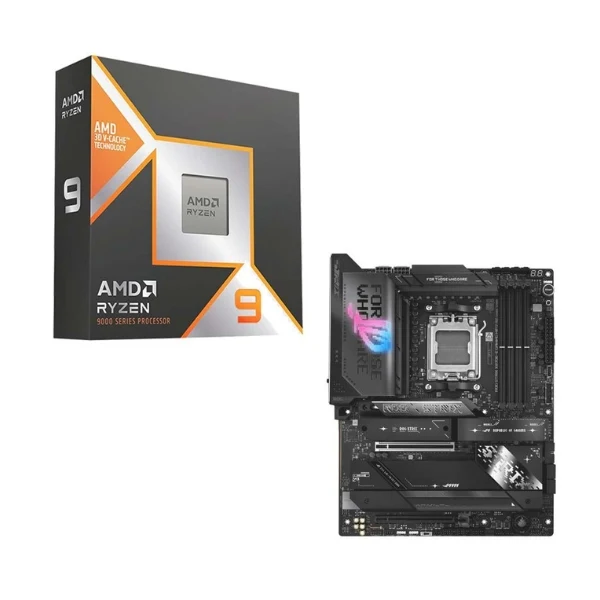 Kit para PC: Procesador AMD Ryzen 9 9950X3D 16 Núcleos 4.30GHz 128MB Cache + Tarjeta Madre ASUS X870E-E ROG Strix Gaming R2 USBC WiFi7 Socket AM5 DDR5 ATX