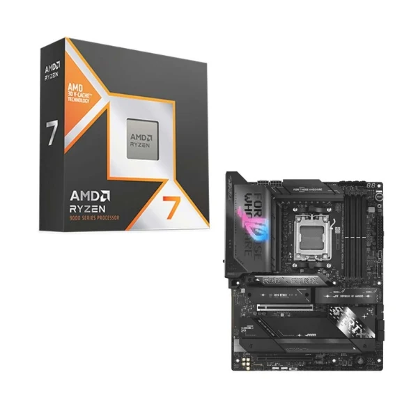 Kit para PC: Procesador AMD Ryzen 7 9800X3D 8 Núcleos 4.7GHz 96MB Cache + Tarjeta Madre ASUS X870E-E ROG Strix Gaming R2 USBC WiFi7 Socket AM5 DDR5 ATX