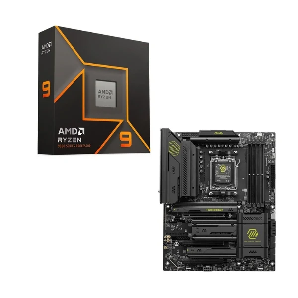 Kit para PC: Procesador AMD Ryzen 9 9900X 12 Núcleos 4.4GHz 64MB Cache + Tarjeta Madre MSI X870E MAG Tomahawk WiFi Socket AM5 DDR5 ATX