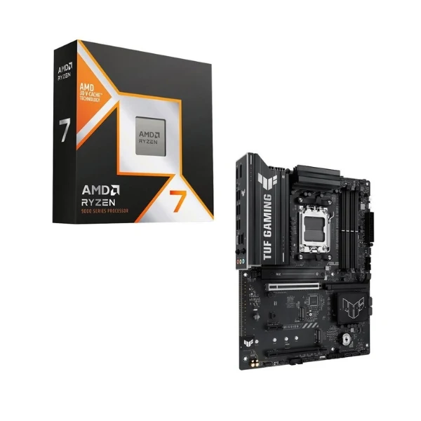 Kit para PC: Procesador AMD Ryzen 7 9800X3D 8 Núcleos 4.7GHz 96MB Cache + Tarjeta Madre ASUS B650E-E TUF Gaming WiFi Socket AM5 DDR5 ATX