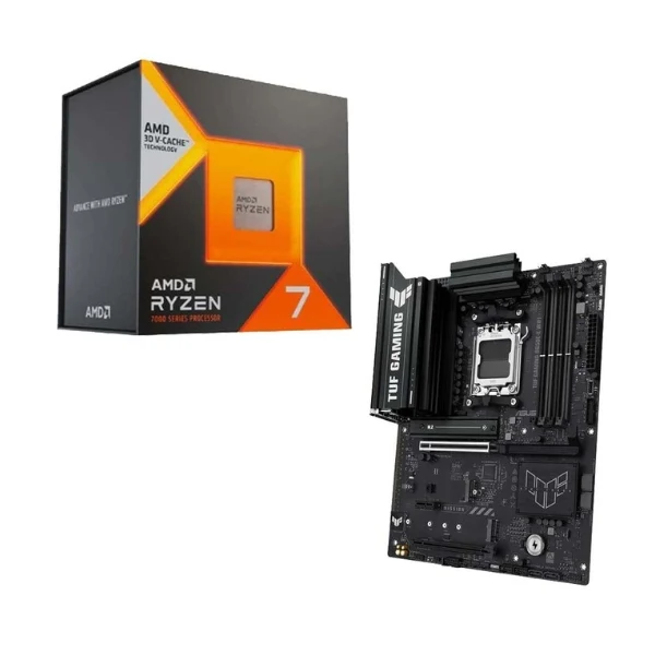 Kit para PC: Procesador AMD Ryzen 7 7800X3D 8 Núcleos 4.2GHz 96MB Cache + Tarjeta Madre ASUS B650E-E TUF Gaming WiFi Socket AM5 DDR5 ATX