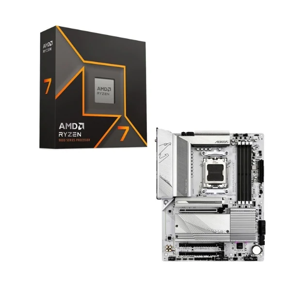 Kit para PC: Procesador AMD Ryzen 7 9700X 8 Núcleos 3.8GHz 32MB Cache + Tarjeta Madre GIGABYTE B650 Aorus Elite AX Ice Socket AM5 DDR5 ATX