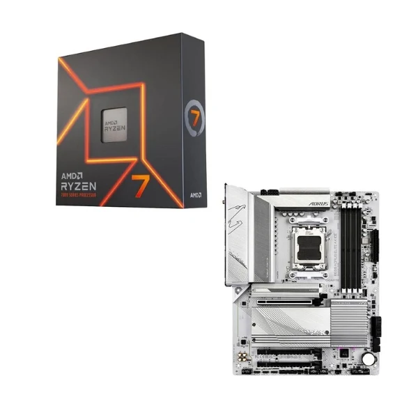 Kit para PC: Procesador AMD Ryzen 7 7700X 8 Núcleos 4.5GHz 32MB Cache + Tarjeta Madre GIGABYTE B650 Aorus Elite AX Ice Socket AM5 DDR5 ATX