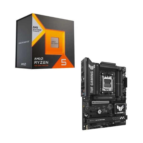Kit para PC: Procesador AMD Ryzen 5 7600X3D 6 Núcleos 4.1GHz 96MB Cache + Tarjeta Madre ASUS B850-PLUS TUF Gaming WiFi Socket AM5 DDR5 ATX