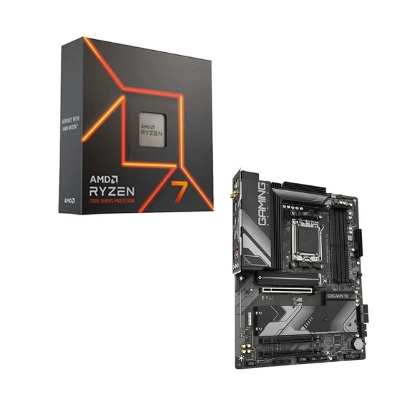 Kit para PC: Procesador AMD Ryzen 7 7700X 8 Núcleos 4.5GHz 32MB Cache + Tarjeta Madre GIGABYTE B650 Gaming X AX V2 Socket AM5 DDR5 ATX