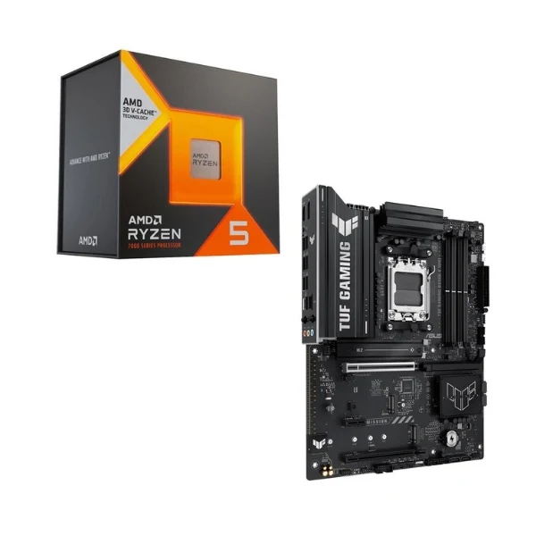 Kit para PC: Procesador AMD Ryzen 5 7600X3D 6 Núcleos 4.1GHz 96MB Cache + Tarjeta Madre ASUS B650E-E TUF Gaming WiFi Socket AM5 DDR5 ATX