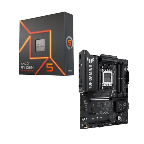 Kit para PC: Procesador AMD Ryzen 5 7600X 6 Núcleos 4.7GHz 32MB Cache + Tarjeta Madre ASUS B650E-E TUF Gaming WiFi Socket AM5 DDR5 ATX