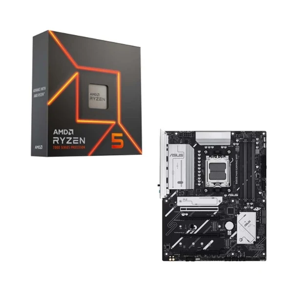 Kit para PC: Procesador AMD Ryzen 5 7600X 6 Núcleos 4.7GHz 32MB Cache + Tarjeta Madre ASUS B650E Max Gaming WiFi Socket AM5 DDR5 ATX