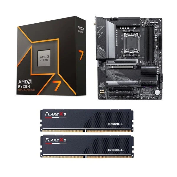 Kit para PC: AMD Ryzen 7 9700X + Tarjeta Madre Gigabyte B650 Aorus Elite AX V2 + Memoria RAM 32GB DDR5-6000