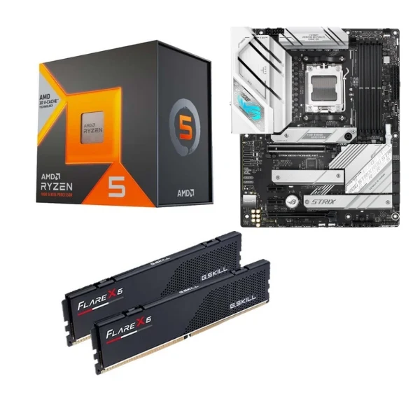 Kit para PC: AMD Ryzen 5 7600X3D + Tarjeta Madre ASUS B650-A ROG Strix Gaming WiFi AM5 + Memoria RAM 32GB DDR5-6000