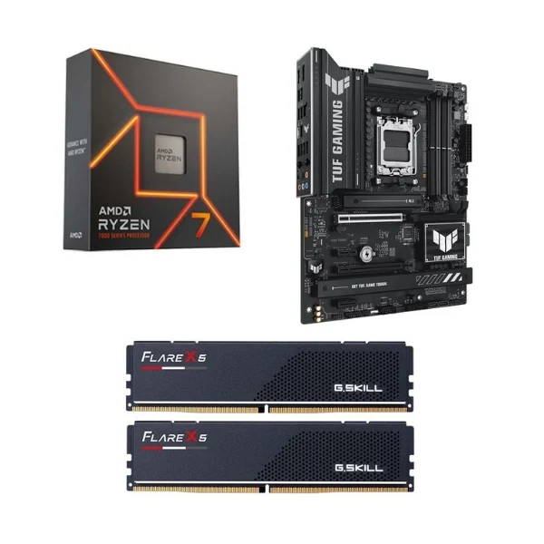 Kit para PC: AMD Ryzen 7 7700X + Tarjeta Madre ASUS B850-PLUS TUF Gaming WiFi AM5 + Memoria RAM 32GB DDR5-6000
