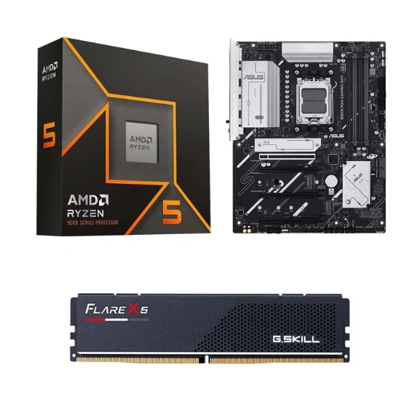 Kit para PC: AMD Ryzen 5 9600X + Tarjeta Madre ASUS B650E Max Gaming WiFi + Memoria RAM 16GB DDR5-6000