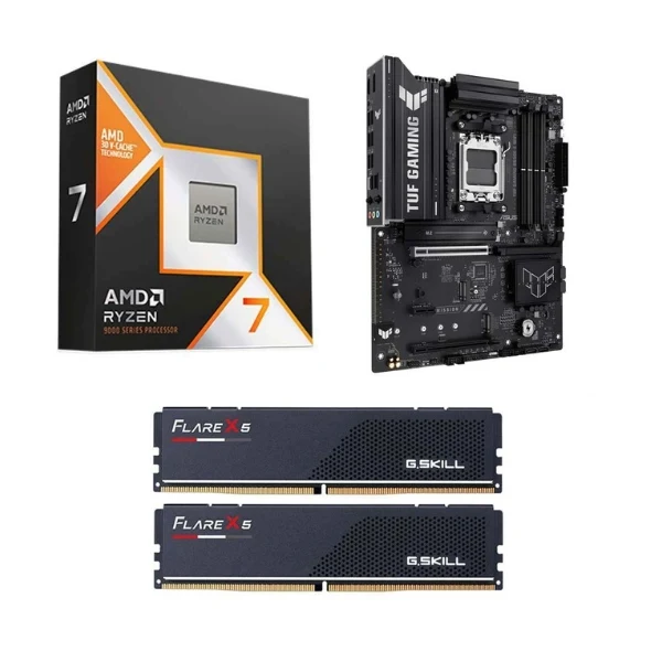 Kit para PC: AMD Ryzen 7 9800X3D ASUS B650E TUF Gaming WiFi G.Skill Flare X5 32GB DDR5-6000