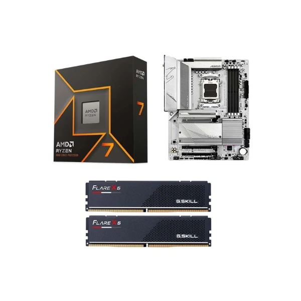 Kit para PC: AMD Ryzen 7 9700X Gigabyte B650 AORUS Elite AX ICE G.Skill Flare X5 32GB DDR5-6000