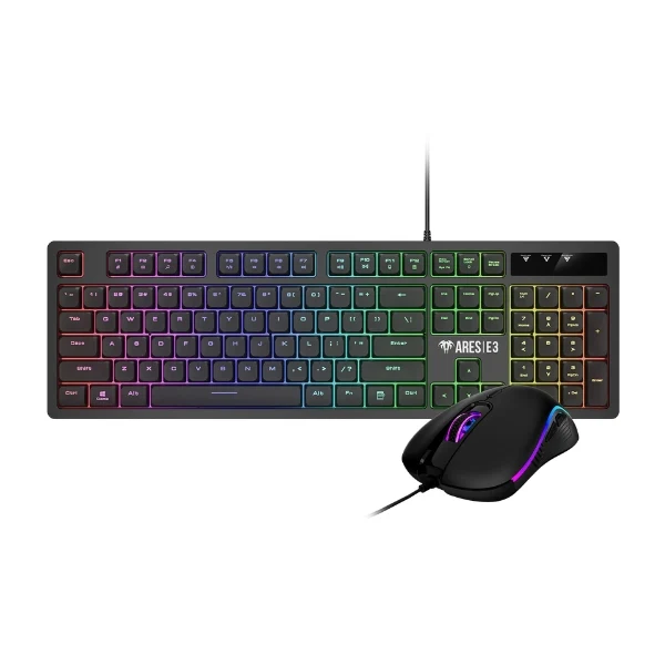 Combo Teclado y Mouse Gaming Gamdias ARES E3 2-IN-1 RGB USB Negro