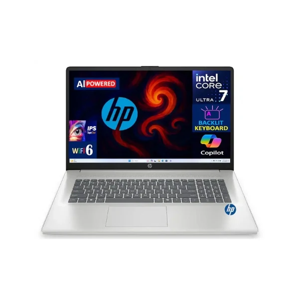 Laptop HP 17 Intel Core Ultra 7 255U 64GB RAM 2TB SSD 17.3" Intel Graphics Win 11 Pro - Natural Silver