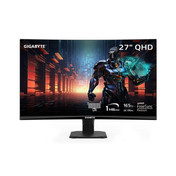 Monitor GIGABYTE GS27QC - 27" - (2560 x 1440) VA - 165Hz