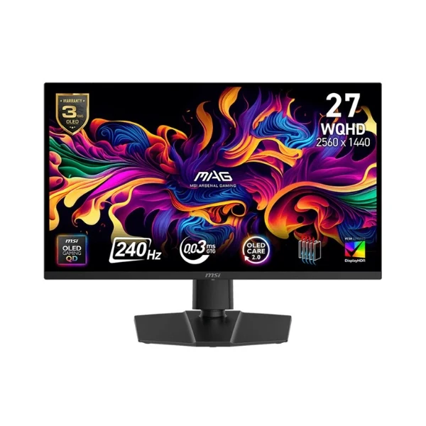 Monitor MSI MAG 271QP QD-OLED X24 - 26,5" 2K WQHD - (2560 x 1440) QD-OLED - 240 Hz