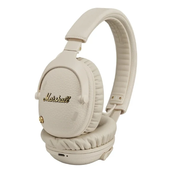 Audífonos inalámbricos Marshall Monitor III A.N.C. Bluetooth con cancelación activa de ruido y micrófono - Crema