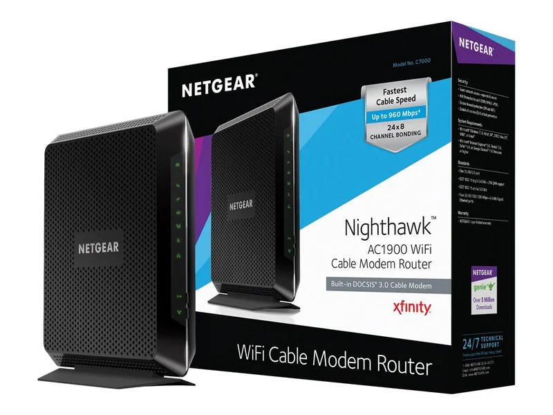 modem/router Netgear Nighthawk C7000 Wi-Fi 5 IEEE 802.11ac Cable Modem/Wireless Router